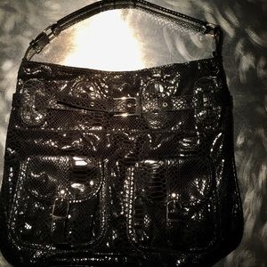 * SOLD* Handbag: black faux snakeskin Brand New